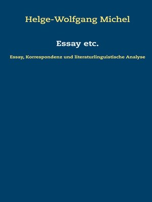 cover image of Essay etc.